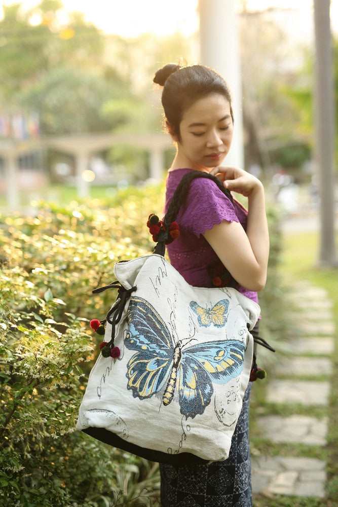 Butterflies Large Tote Bag